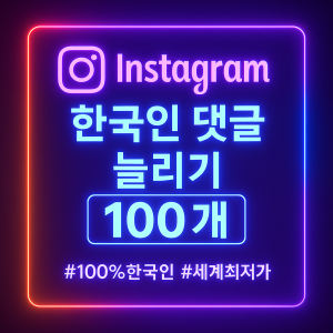 인스타 한국인 댓글 100개
