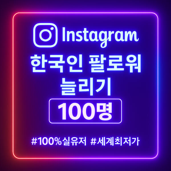 인스타 팔로워 늘리기 100명