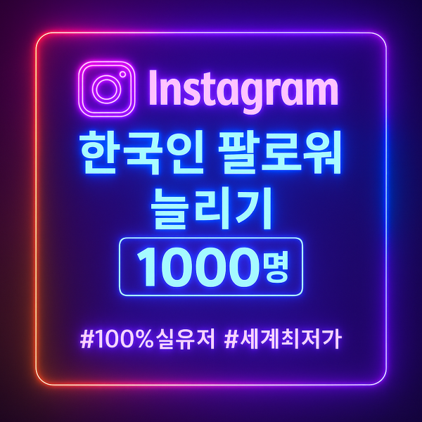 인스타 팔로워 늘리기 1000명