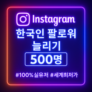 인스타 팔로워 늘리기 500명
